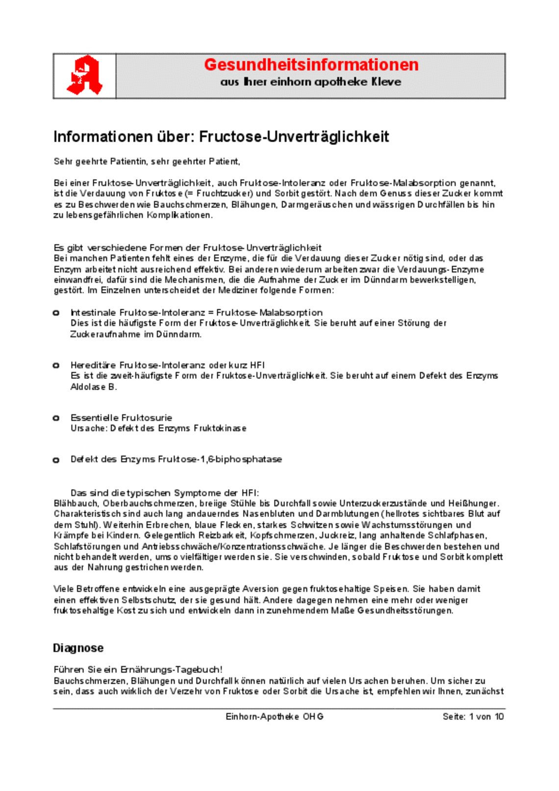 PDF Fructoseintoleranz zum Download